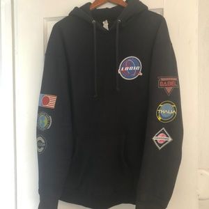Logic Space Patches Pullover Hoodie - Black